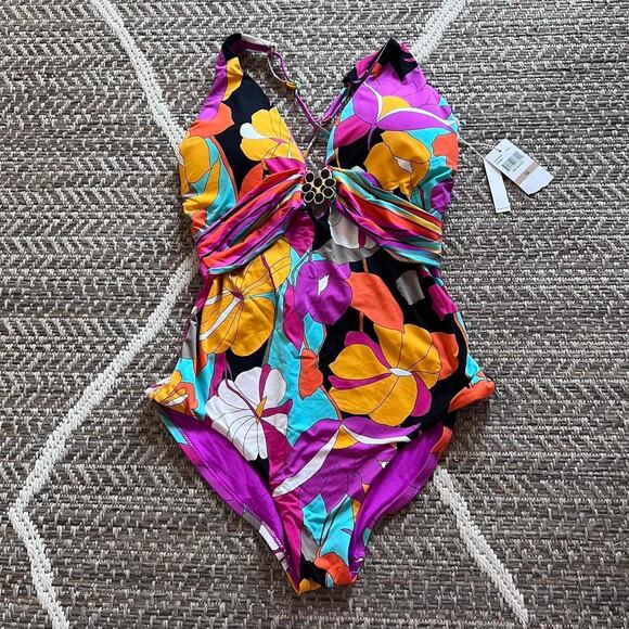 Vibrant Floral One Piece Swimsuit - Picture 1 of 3